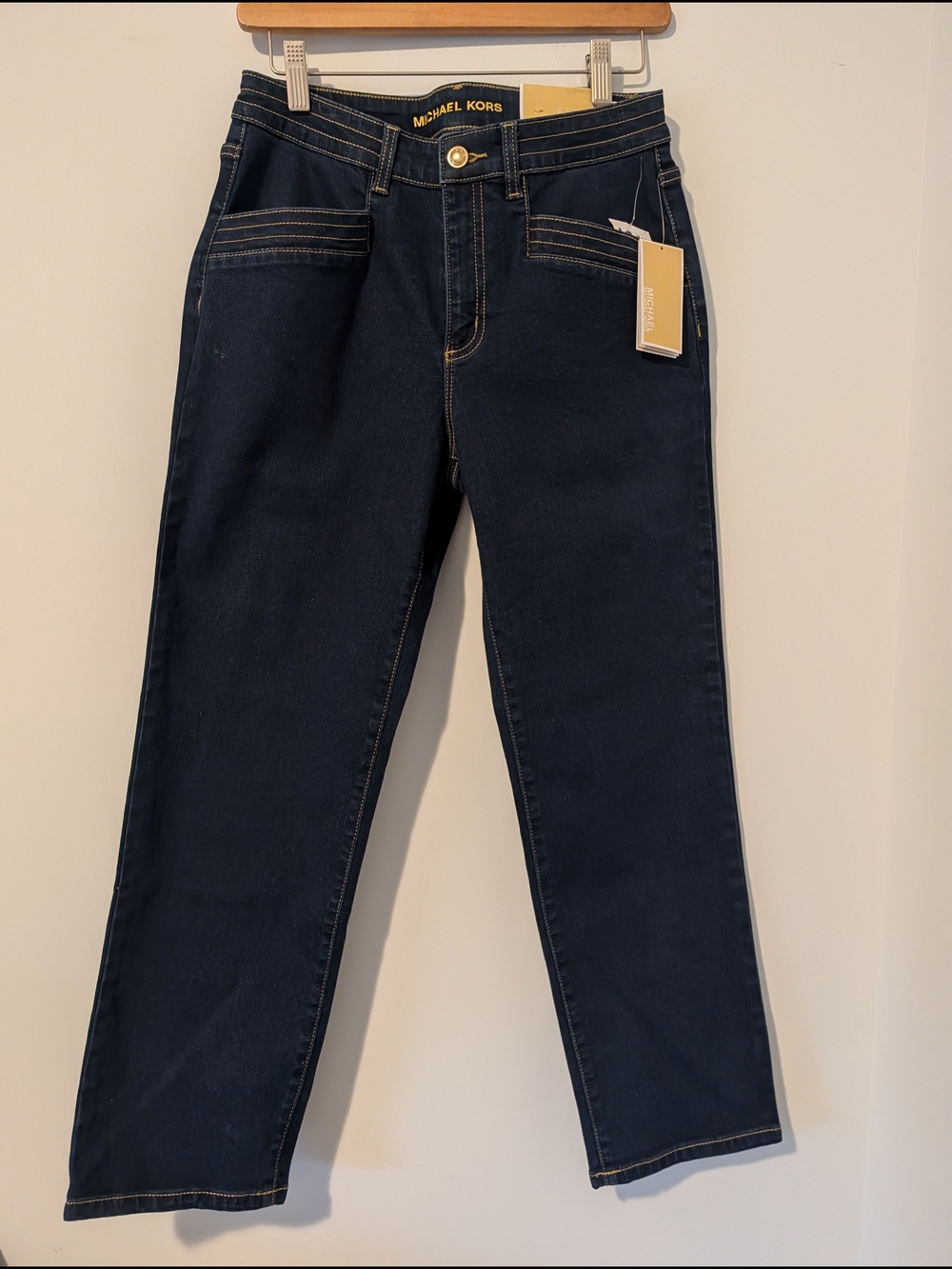 Michael Kors Women's Dark Blue Straight-Leg Jeans